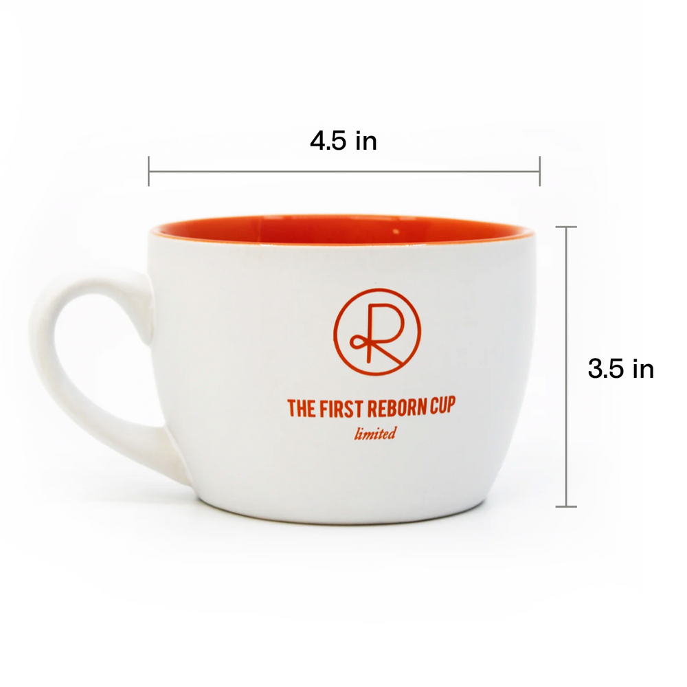 
                  
                    The first reborn cup dimensions, with diameter at top being 4.5 inches, height being 3.5 inches. 4 of 4.
                  
                